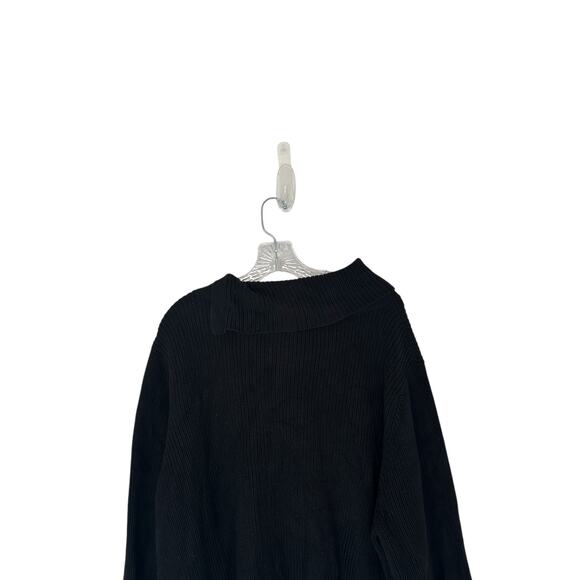 Talbots Woman Petites Plus Sweater Black Cable Knit Turtleneck Size 3X Petite - Picture 5 of 12